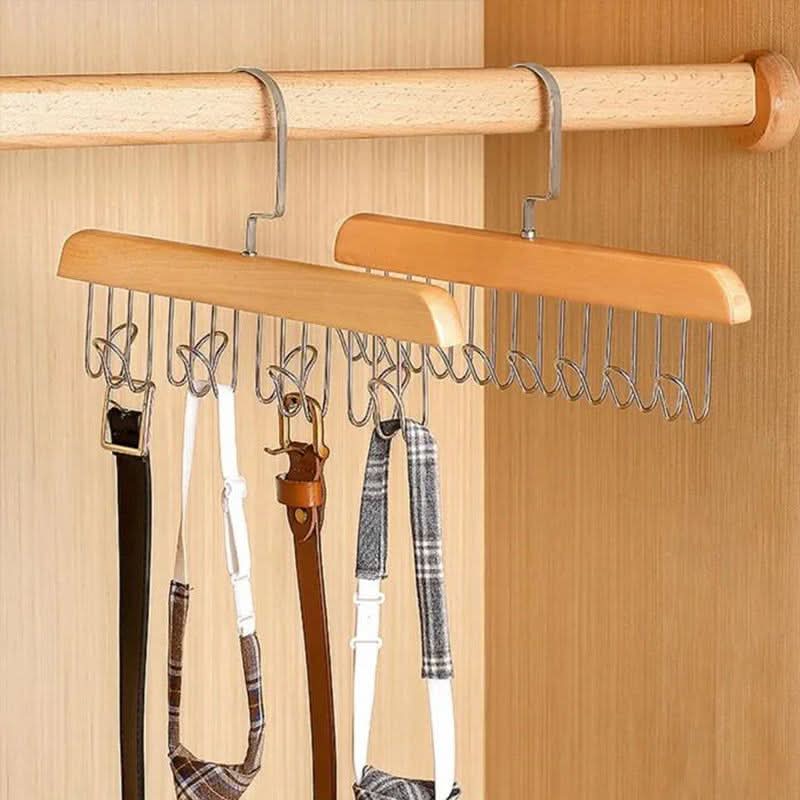 Appendiabiti in legno multi-ganci per un'organizzazione elegante 