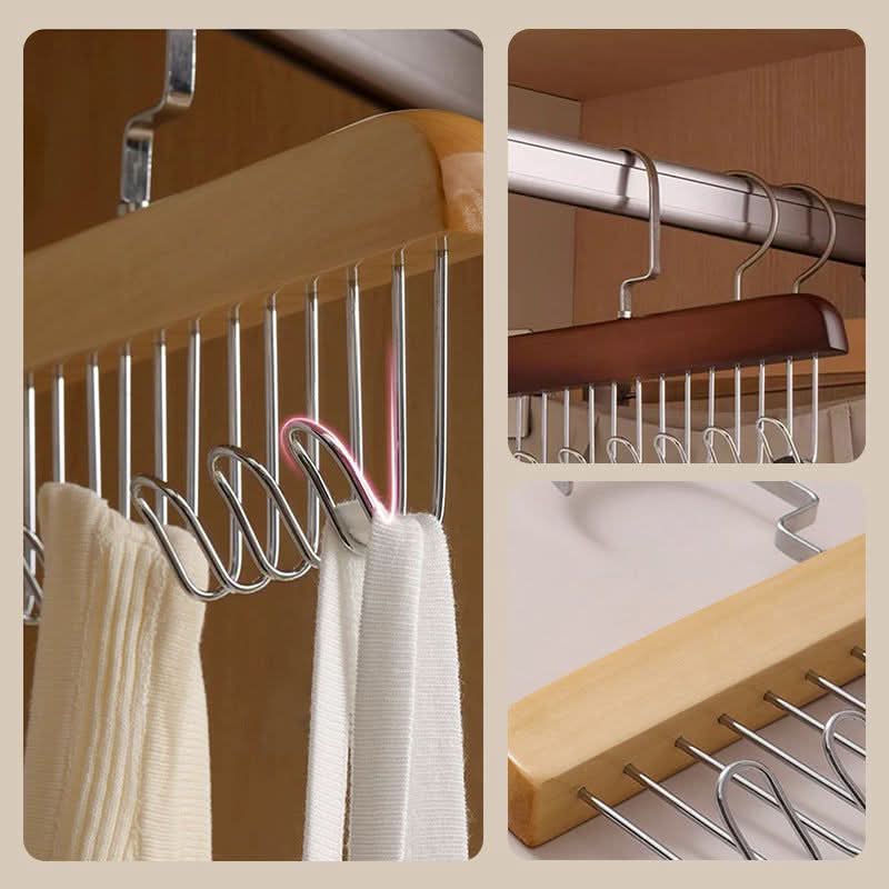 Appendiabiti in legno multi-ganci per un'organizzazione elegante 