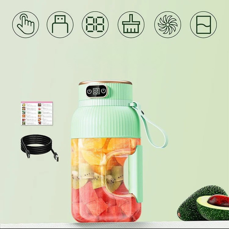 Bärbar blender för färsk juice när som helst 