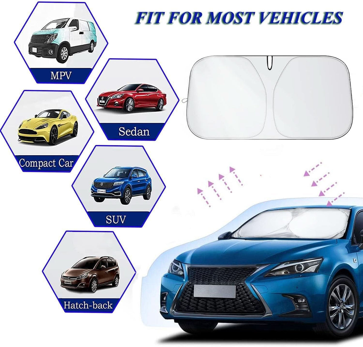 Custom and effective car sunshade heat protection 