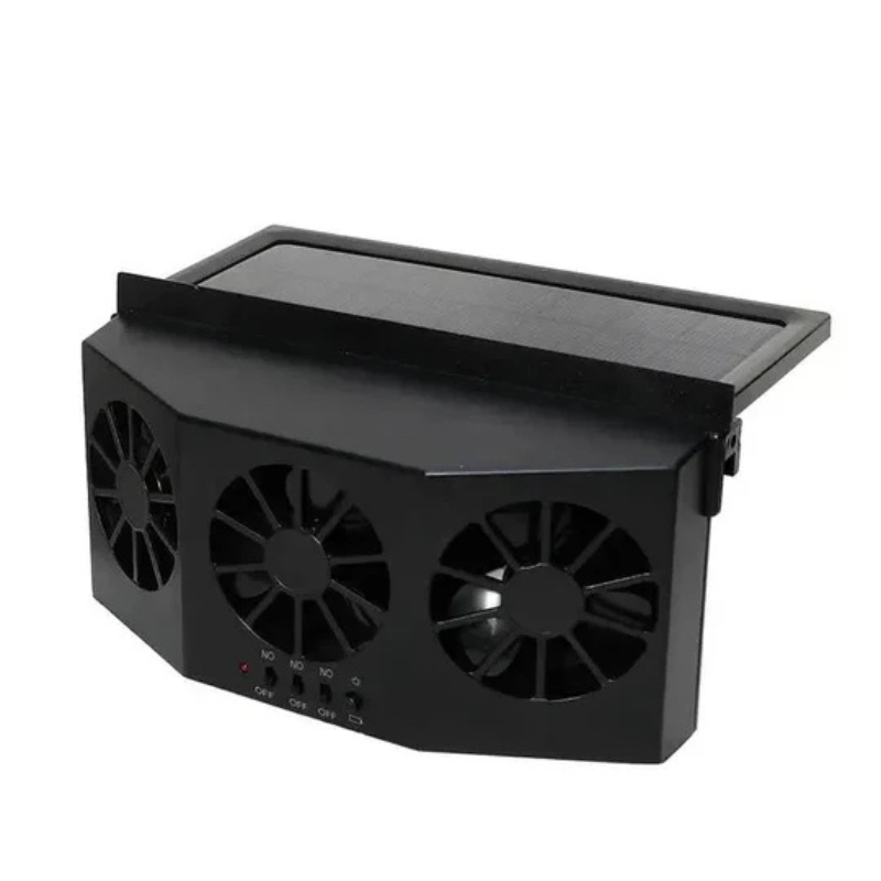 Solcelleventilator til bilen med USB-opladning — Sort, foto 12