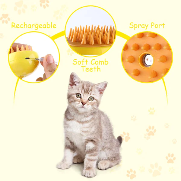 Multifunktionell ångborste för perfekt grooming av ditt djur 